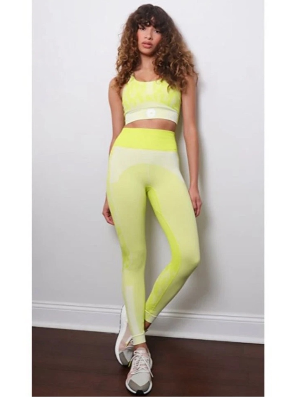 Adidas Stella McCartney Neon Yellow Performance Leggings Size Small